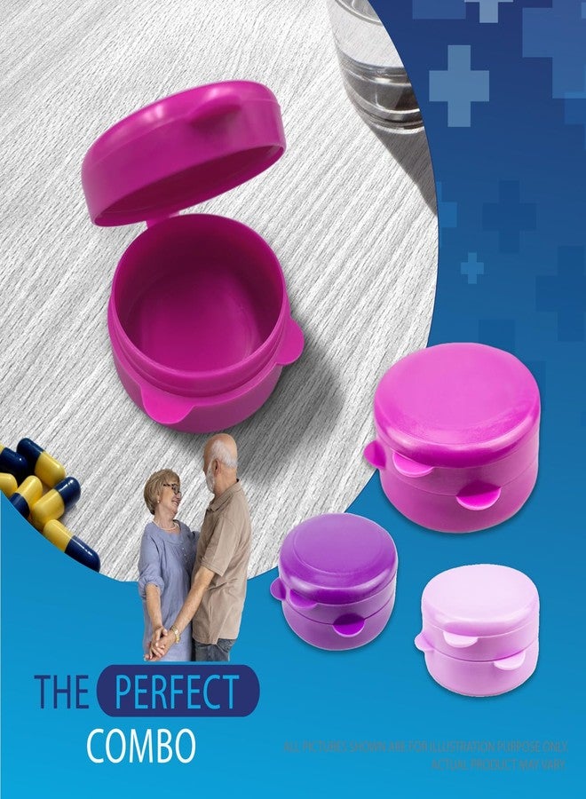 Deke Home - Pill Container Small, Round Pill Organizer, 3 Pack Single Pill Case for Medicine, Daily Mini Pill Box for Purse or Pocket, Light Storage for Travel, BPA Free (3 Colors) - Image 5